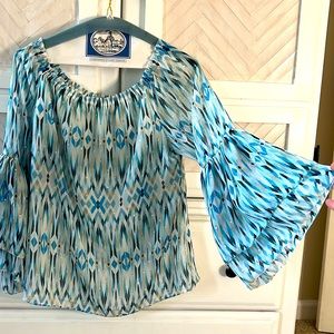 WHBM frilly sleeve blouse